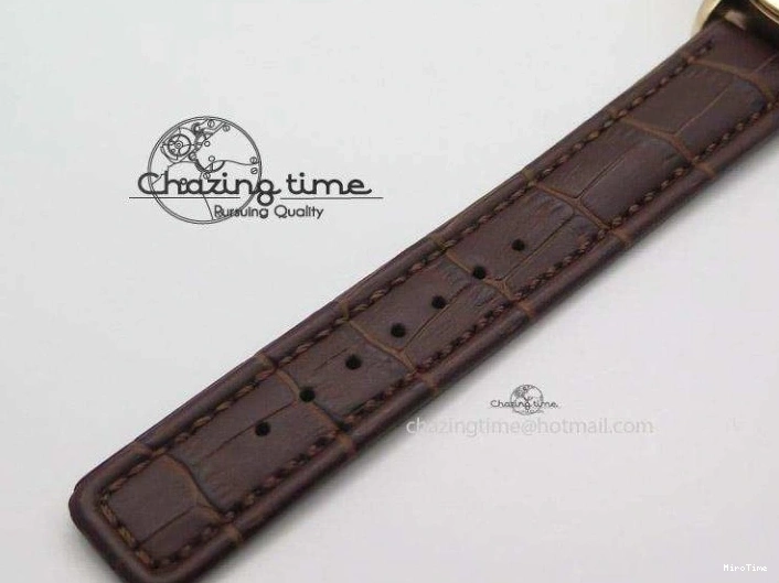 MIROTIME 0110 Original Portuguese 40mm Chrono RG Gray Dial Sliver Subdial on Leather Strap A 7392